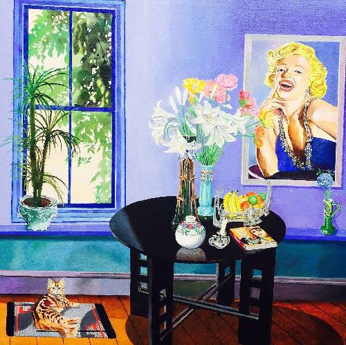 Jon Wealleans Homage to Bob paintings - It's all over now Baby Blue